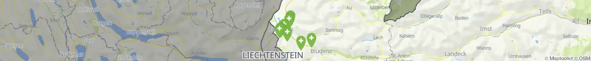 Map view for Pharmacies emergency services nearby Schlins (Feldkirch, Vorarlberg)
